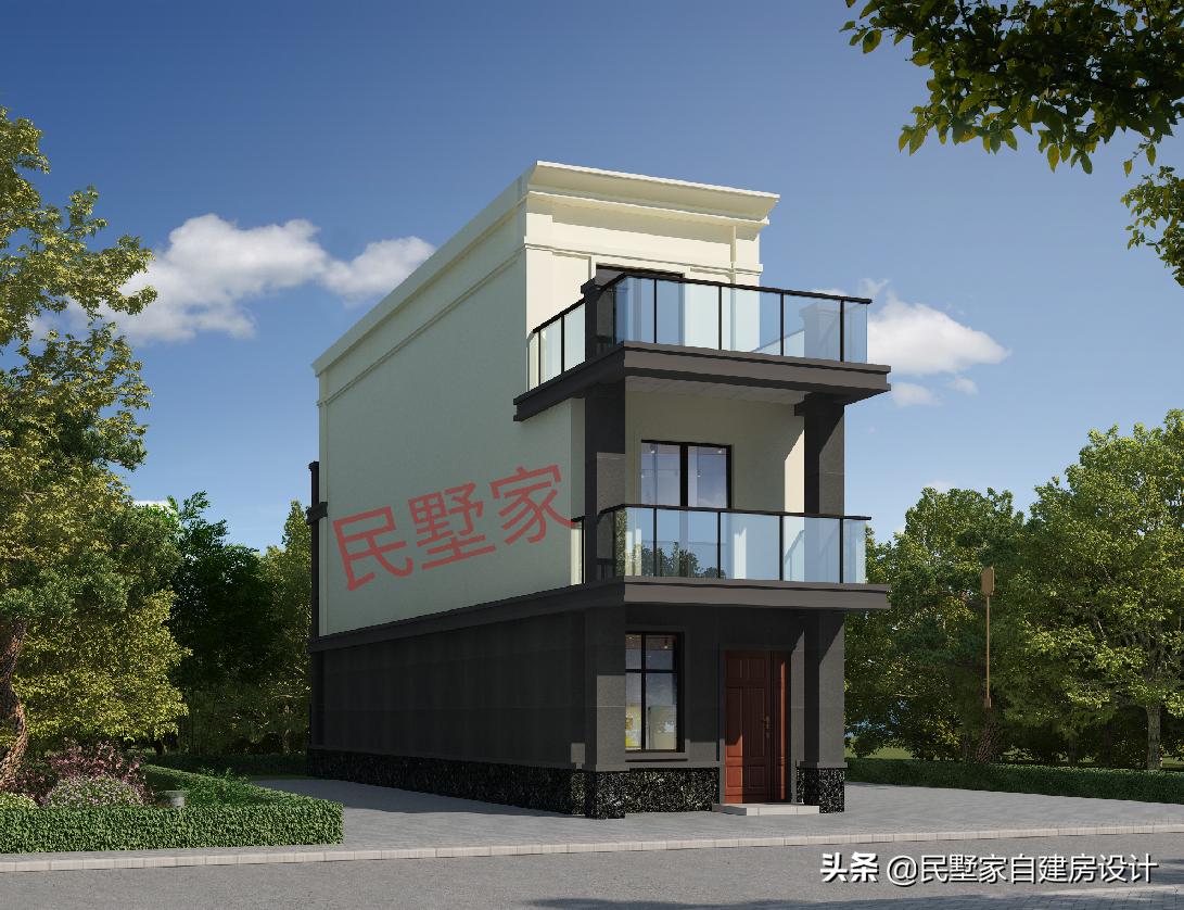 农村别墅自建房设计宽5米深度23米,长方形农村自建房长9米3宽5米7