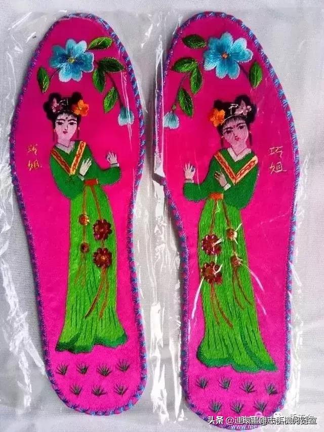 陕北民间纯手工鞋垫绣花,绣花鞋垫纯手工鞋垫成品