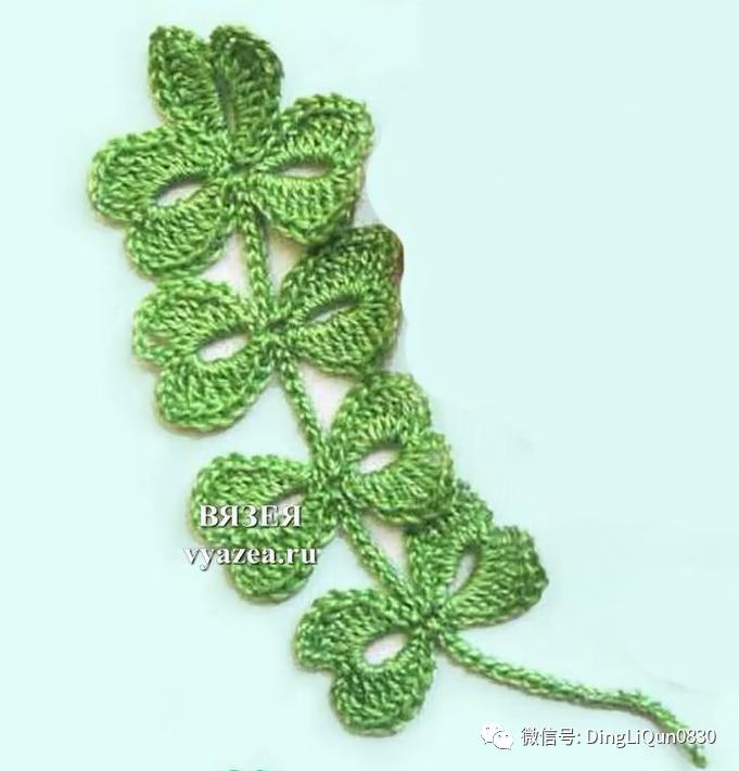 树叶钩针编织大全图解,树枝树叶的编织图解