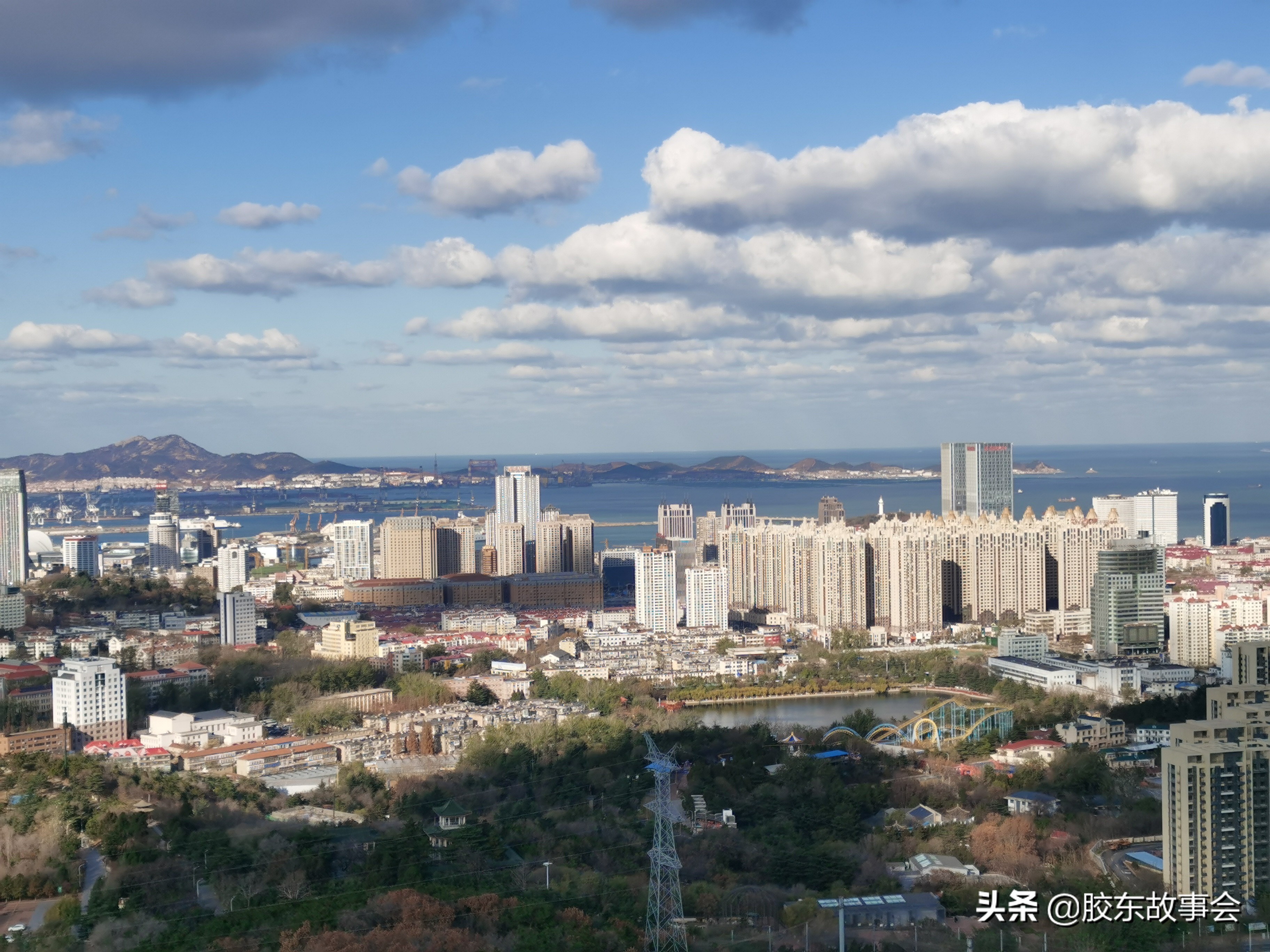 俯视烟台莱山区,烟台芝罘区俯瞰图