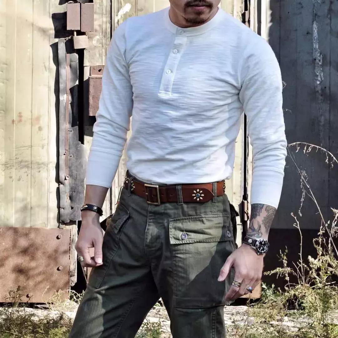 亨利领复古穿搭,高端男士亨利领中袖