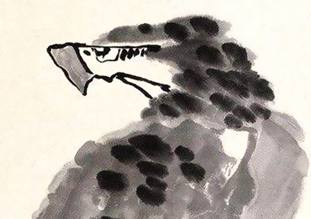 李苦禅的鹰以什么样的笔墨入画,李苦禅的鹰为什么好看