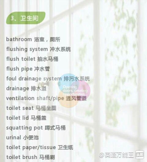 家具类英语知识,英语日常家具用语