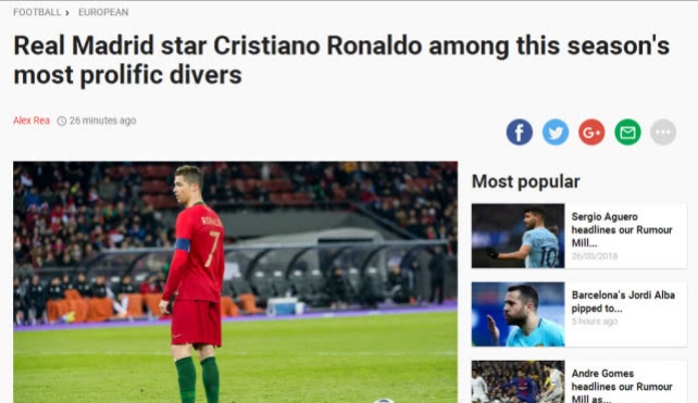 c罗最新假摔,c罗为什么热衷于假摔