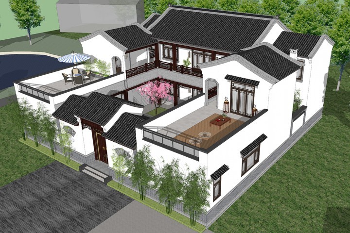 20套最全中式四合院大全,最经典的中式两层四合院