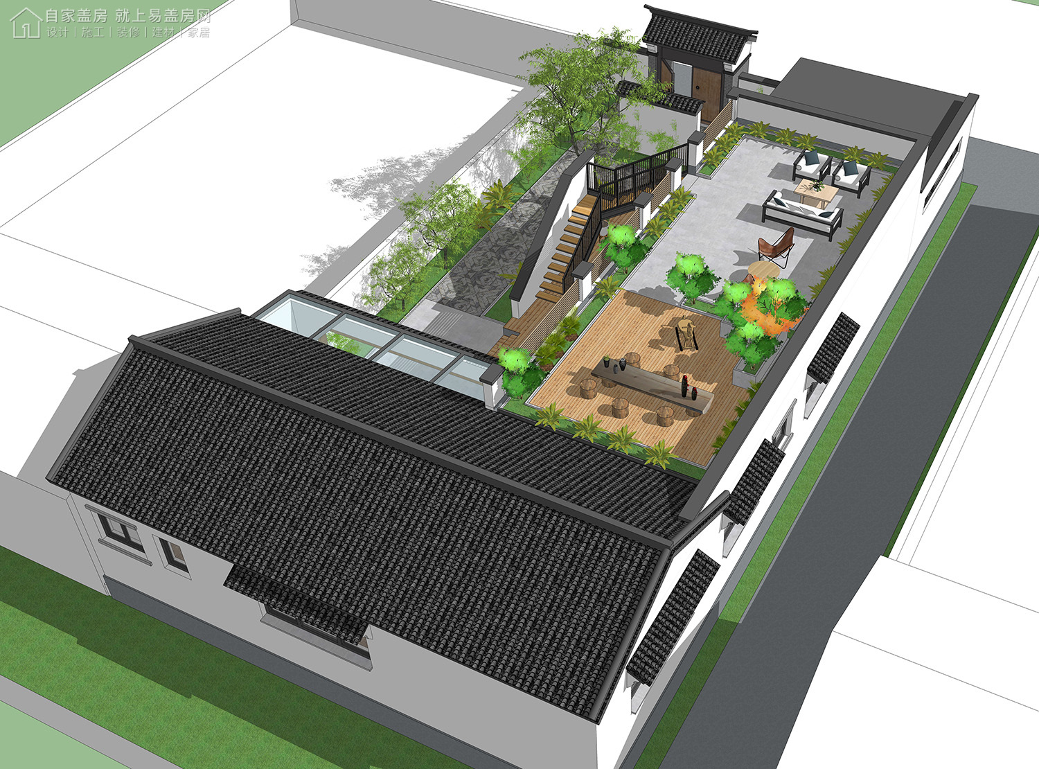 三层新中式别墅全套设计图纸,新中式合院别墅户型图纸