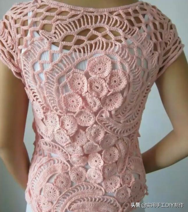云帛蕾丝圆领披肩钩针图解,蕾丝棒针花样图解