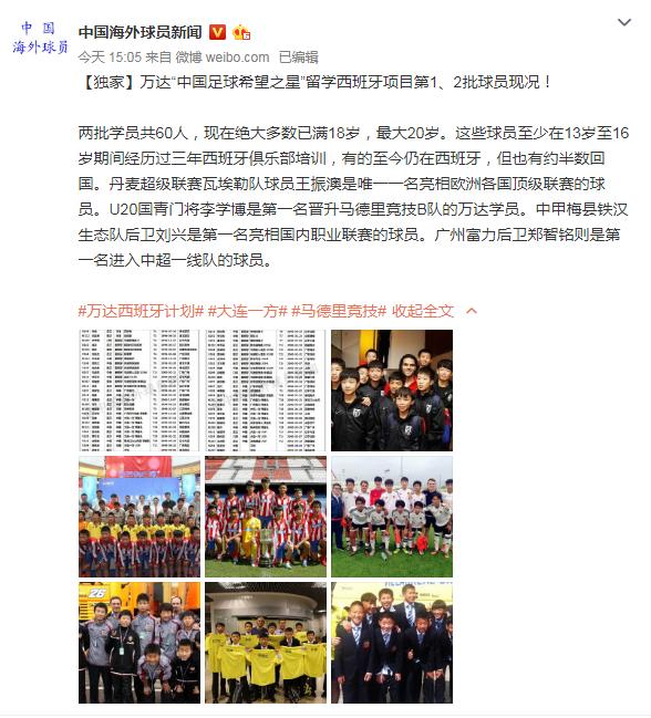 万达西班牙青训,万达青训西班牙