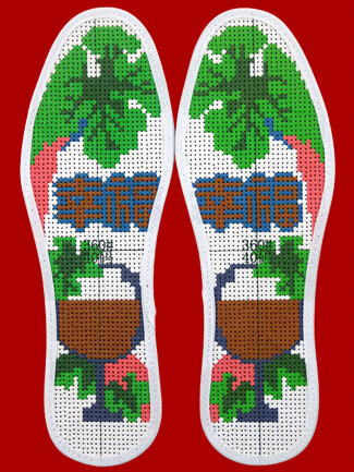 小小绣花鞋垫,一对绣花鞋垫