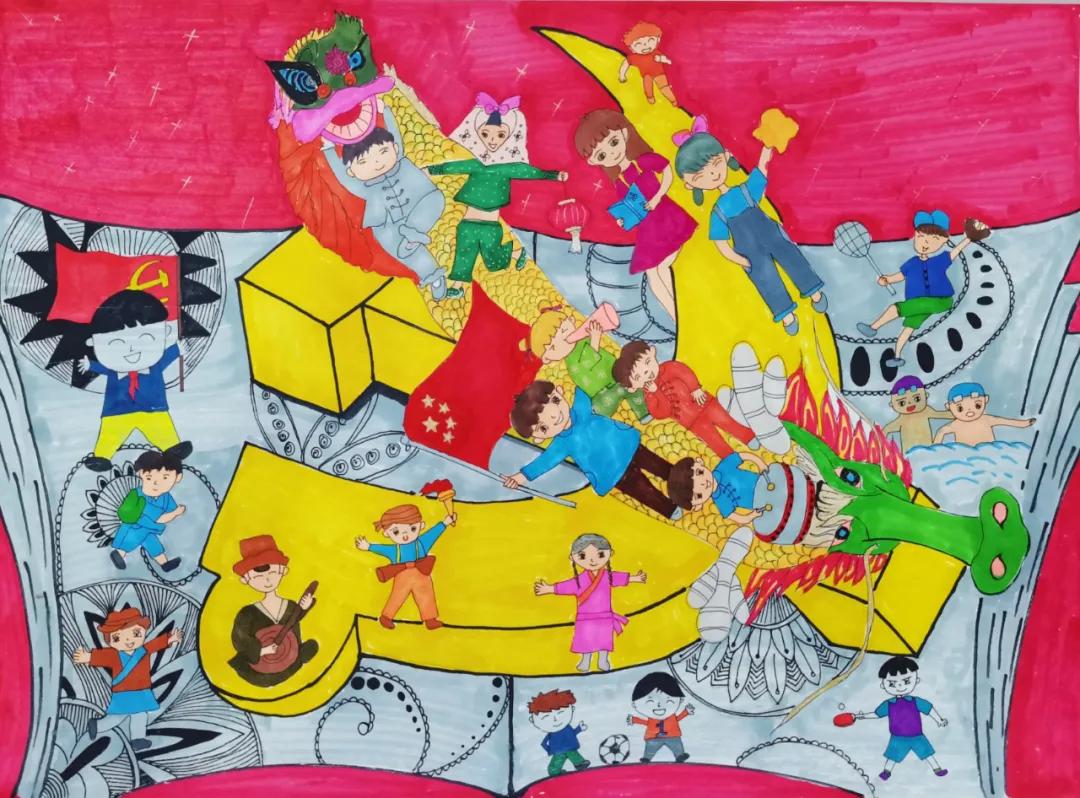 颂党恩赞祖国朗诵,赞党恩颂年华书法绘画作品