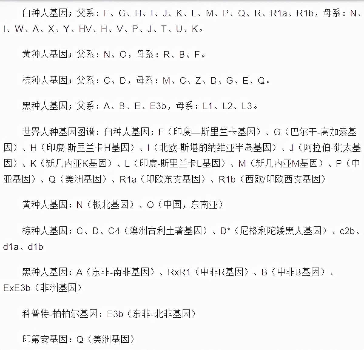 各民族基因对比,中国民族的遗传基因