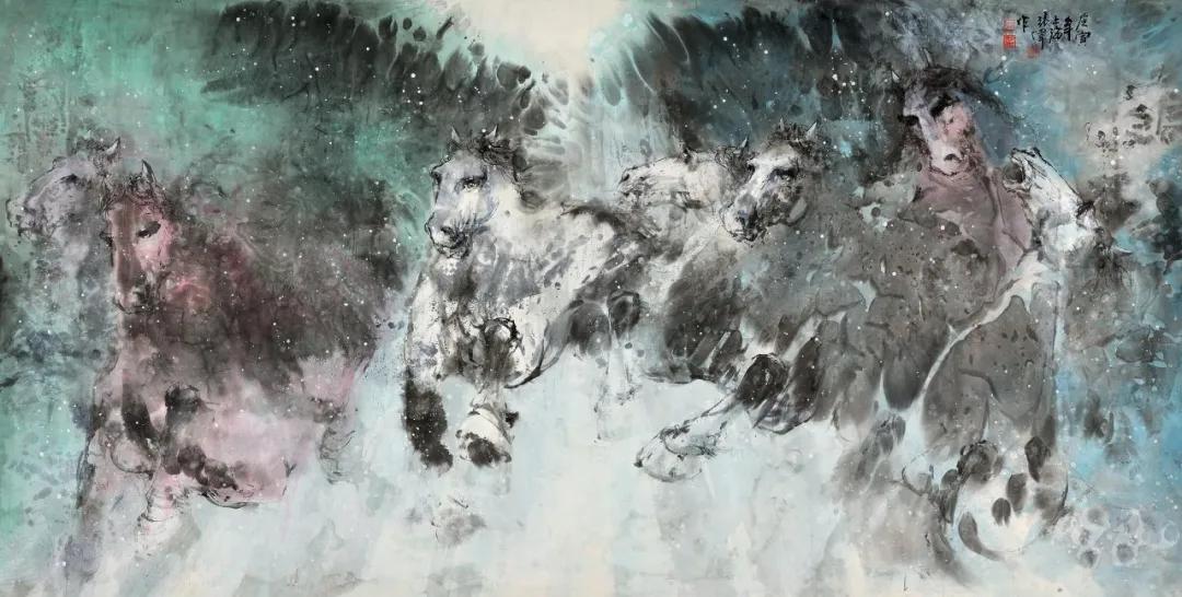 八骏雄风字画,名家精品国画八骏图