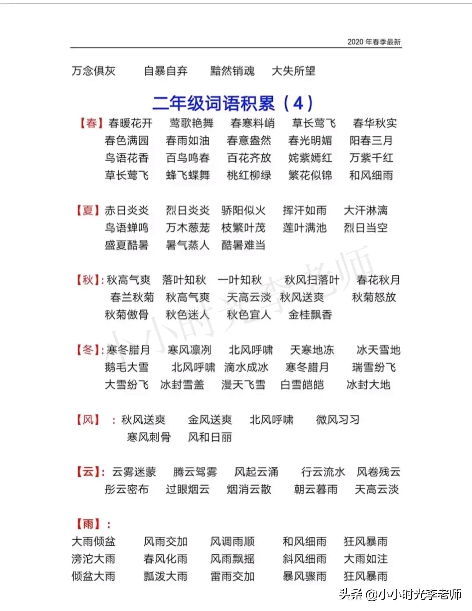 二年级下册语文必背课文知识归纳,二年级语文下册必背重点知识梳理