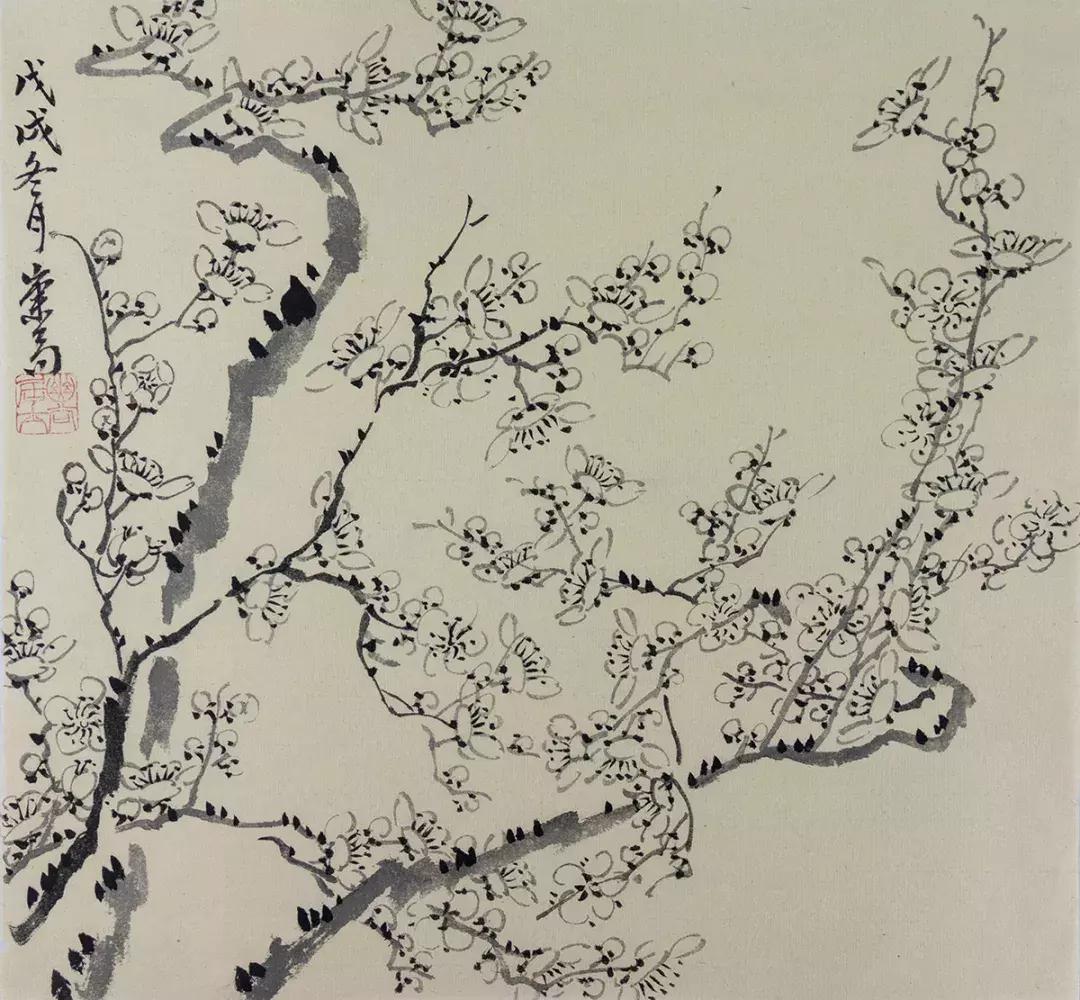 梅兰竹菊国画中的山石画法,梅兰竹菊国画写意教学视频