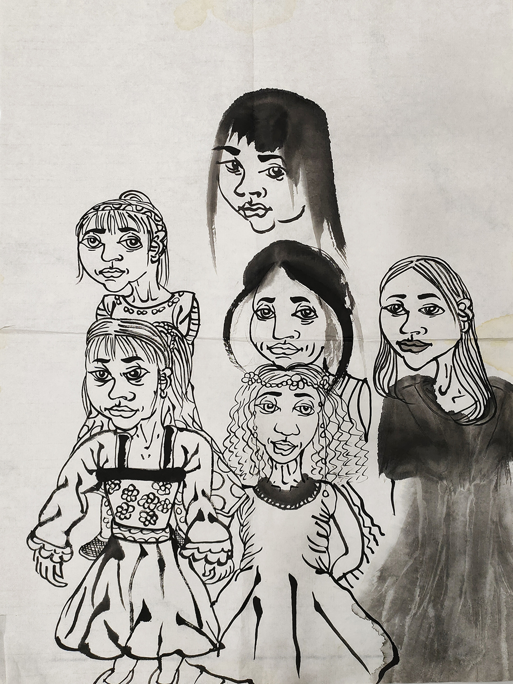 郑鑫绘画成长记录：线描篇（五）校园同学系列——创作