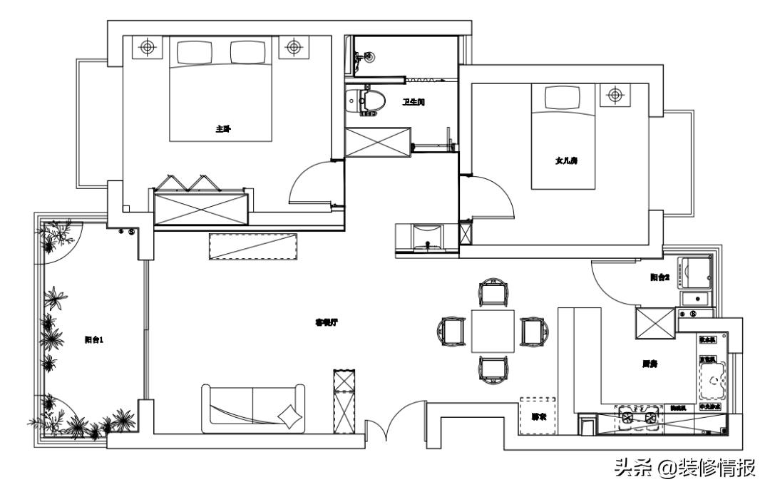 100平老旧学区房改造翻新,100平学区房改造