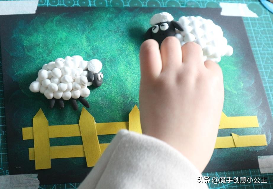 吃草的小绵羊橡皮泥,兔子粘土创意手工教案