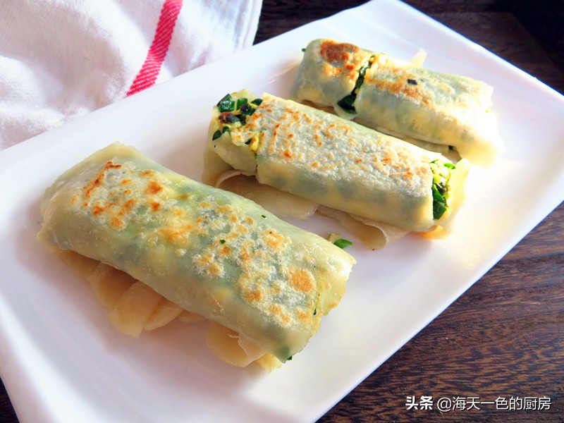 韭菜加山东煎饼的家常做法,正宗山东韭菜煎饼的做法全过程