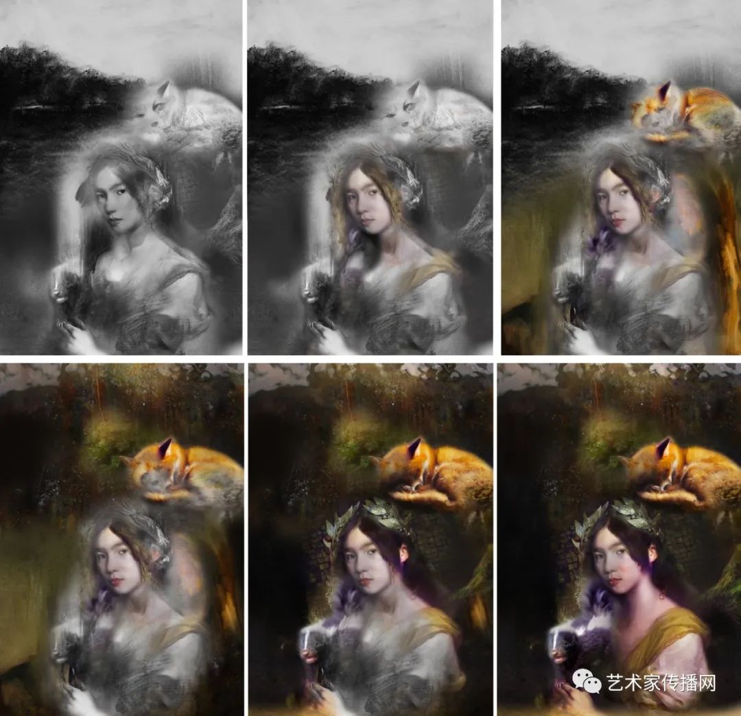 梦幻油画少女唯美图片,梦幻少女绘画图片