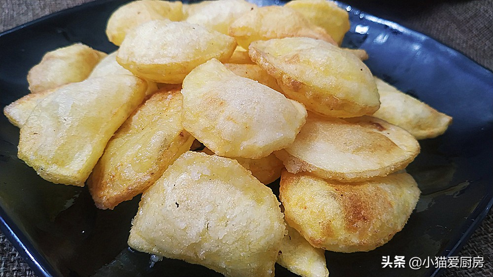 最近网红做炸土豆片的方法,小猫土豆片教程