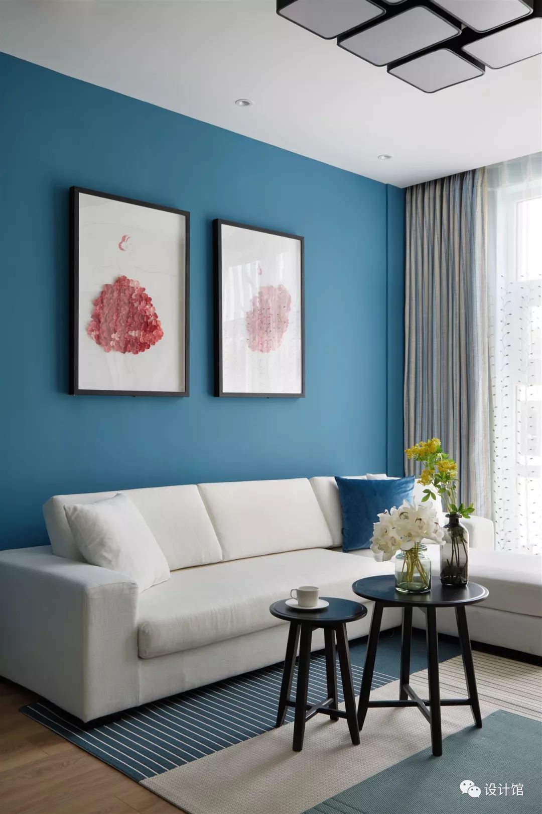 背景墙绿色的好看还是蓝色的好看,75平背景墙法式