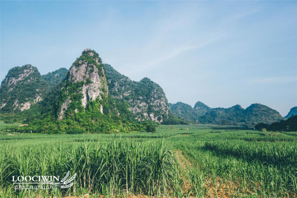 崇左穿越大山的道路,崇左漫步田间