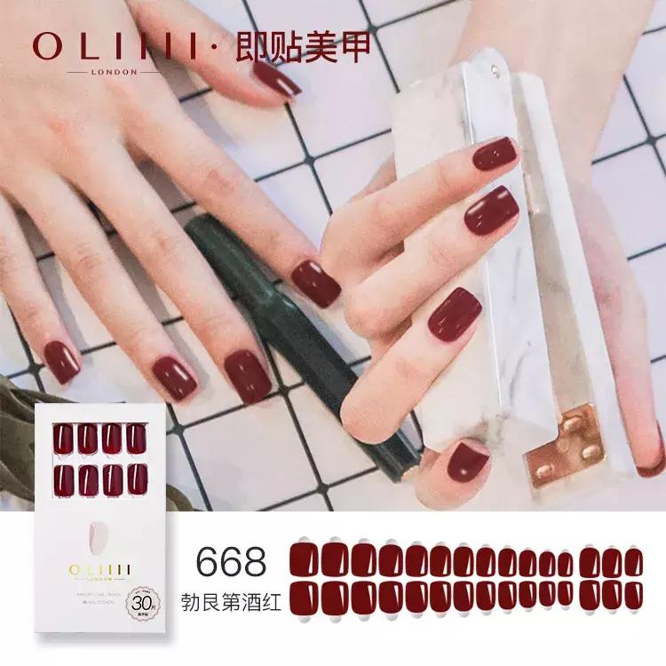 适合黄皮学生党做的新年美甲,粉色猪猪透色美甲