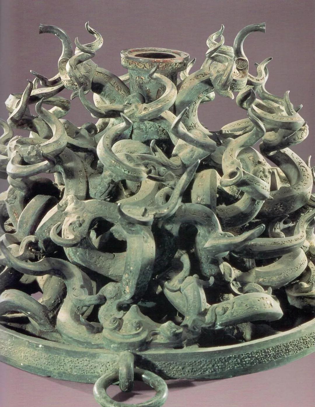 蟠螭纹青铜镜高清,稀见清代四部辑刊影印版