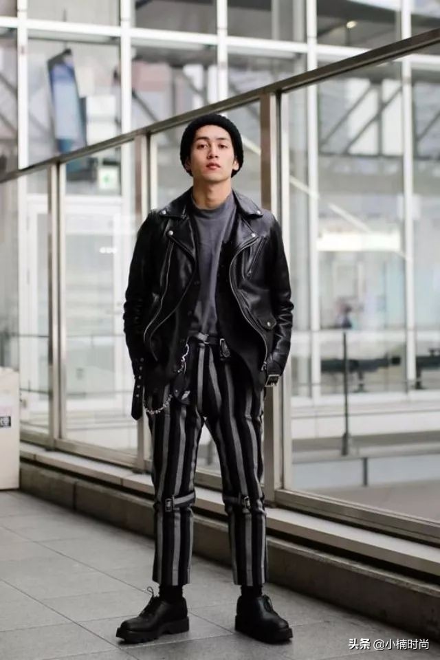 型男穿皮衣怎么搭配西裤,潮男型男必备新款大码皮衣