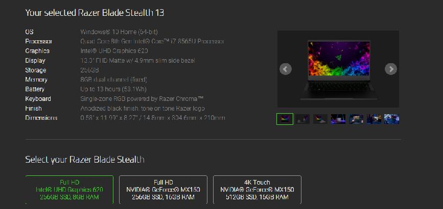 雷蛇2020款灵刃13潜行版配置,雷蛇2020款灵刃