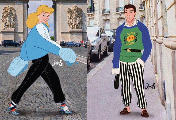 ins博主衣服改造,迪士尼gucci联名红毛衣搭配