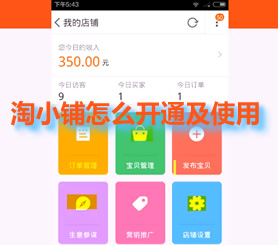 微店如何开通淘小铺,个人如何开通淘小铺