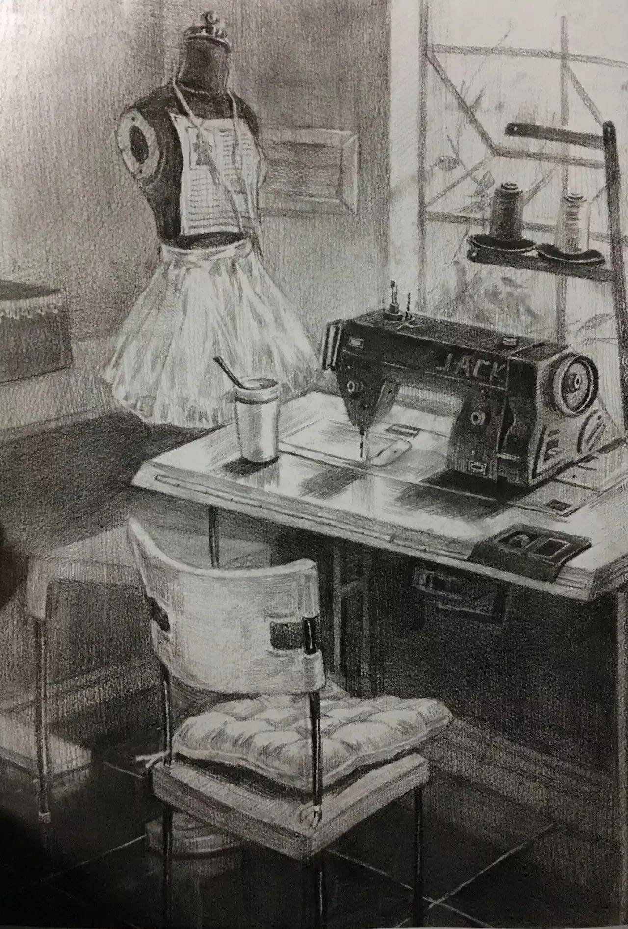 清华校考场景素描高分卷,清华素描场景高分卷技法