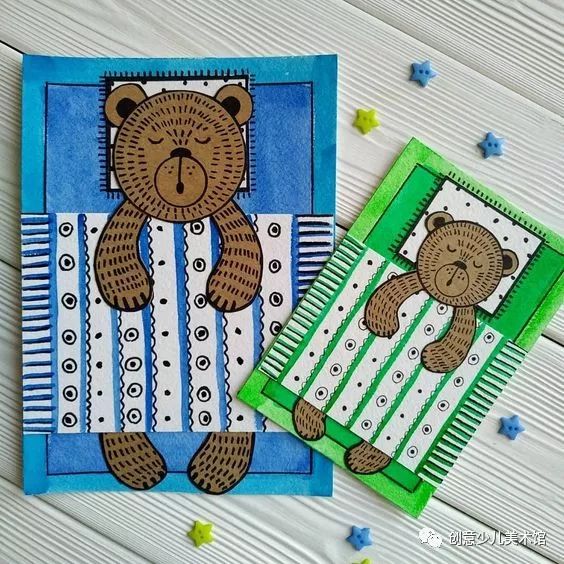 儿童画我有一双巧巧手,花被子儿童画小班