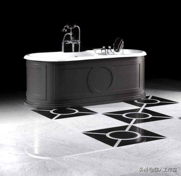 浴室干湿分离带嵌入式圆浴缸,钻石型淋浴浴缸