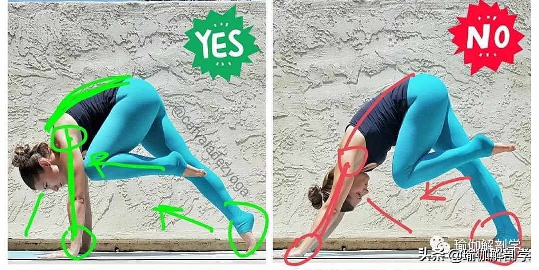 10个最新瑜伽体式正误对比图,瑜伽最容易错的正误对比图