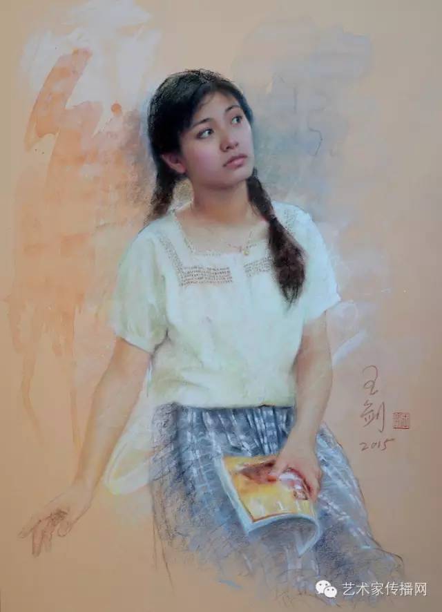 王剑的绘画作品欣赏,画家王剑粉笔画作品欣赏