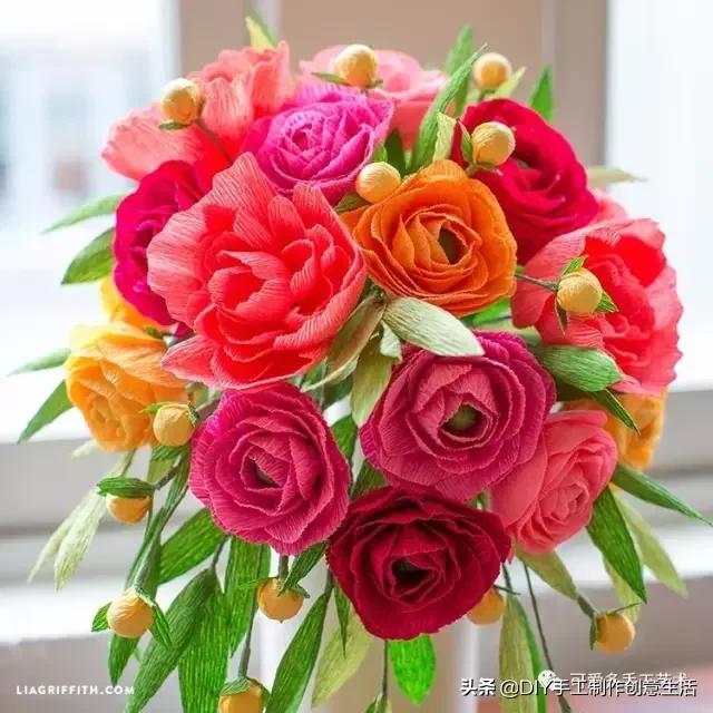女生手工制作纸花大全,纸花制作礼物