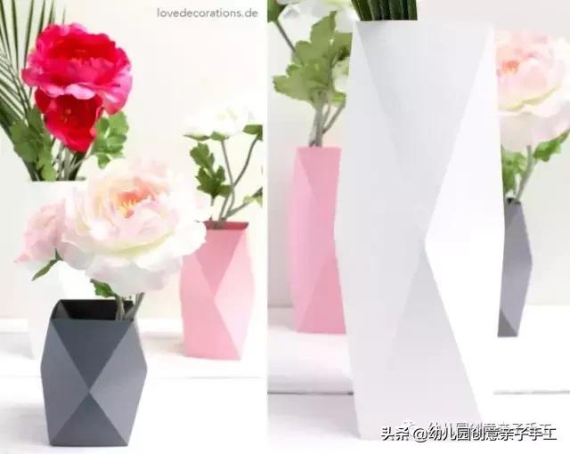 小学生手工折纸花瓶简单漂亮,折纸花瓶配哪种花好看