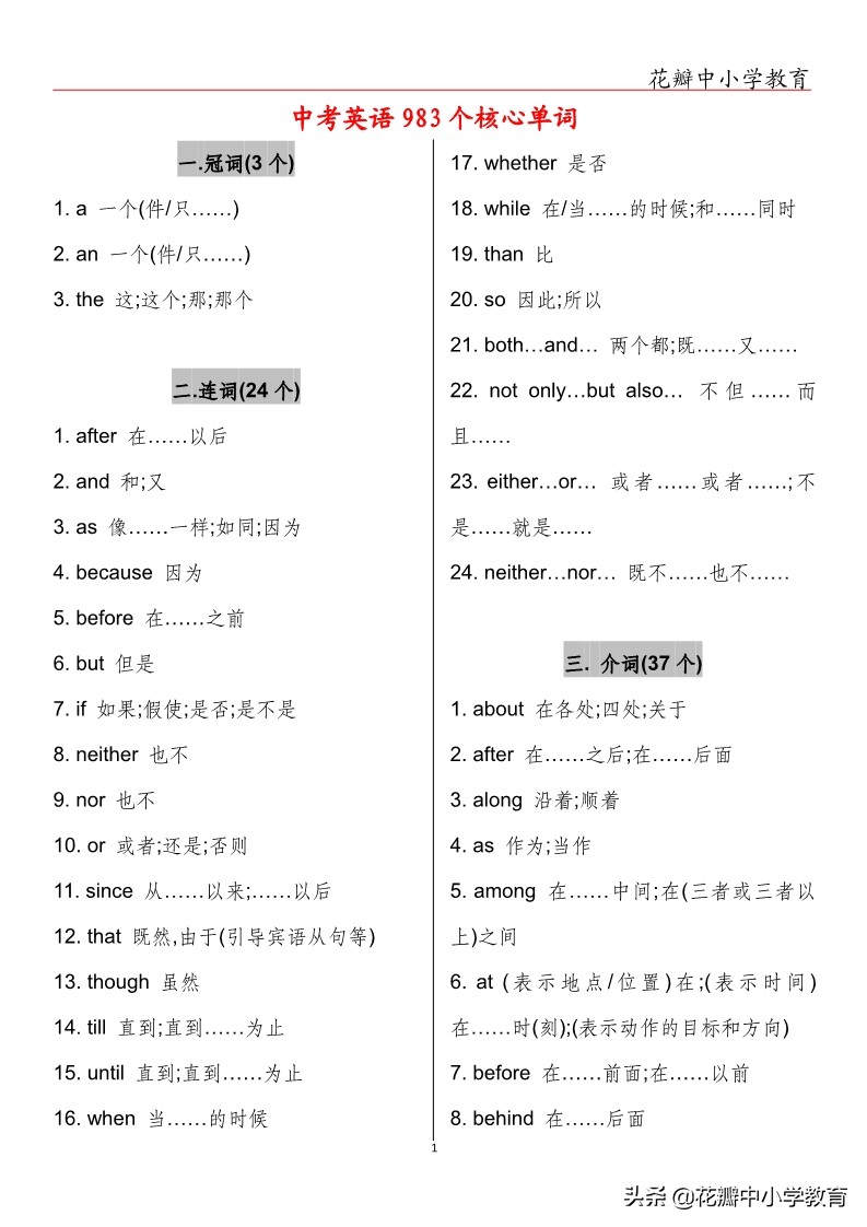 中考英语单词必背人教版,中考英语单词每天50个