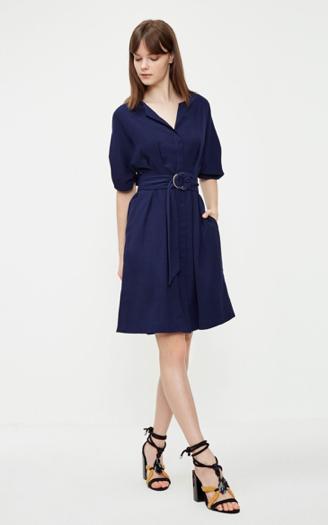 气质系带连衣裙,气质系带收腰连衣裙