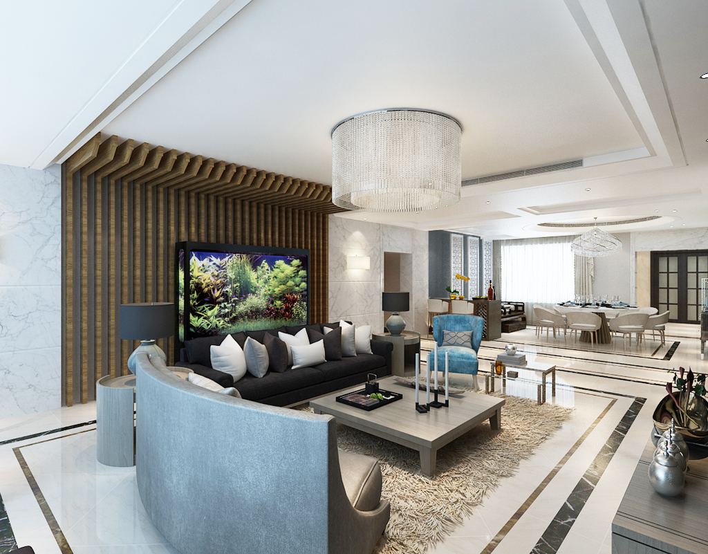 御景新世界小户型,新中式半岛别墅设计