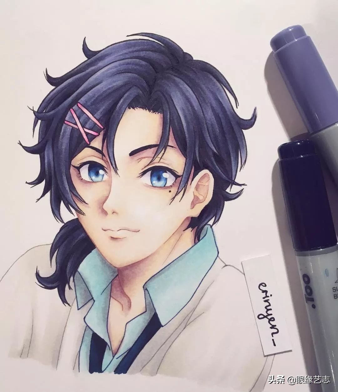 用touchmark马克笔画动漫人物,马克笔手绘动漫人物女生临摹素材