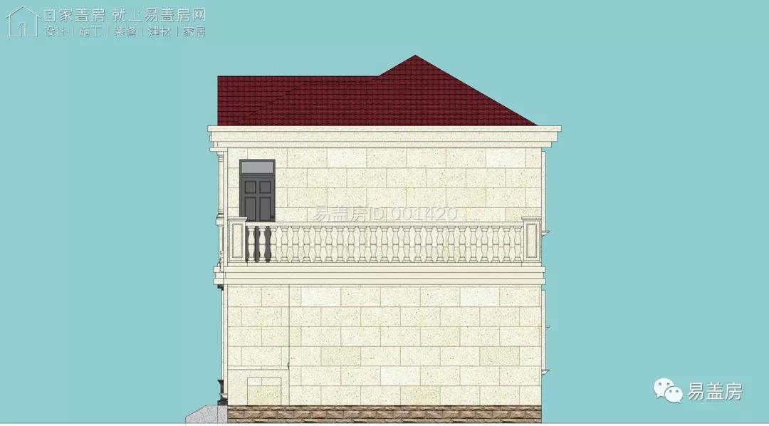 80平米经典欧式二层小别墅设计图,13.6米面宽带小院的欧式二层别墅