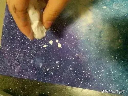 用水彩笔画星空怎么画,简单又好看的水彩星空