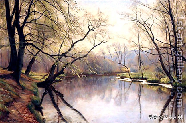 美国乡村红房子油画作品,美国亚马逊河派风景油画作品