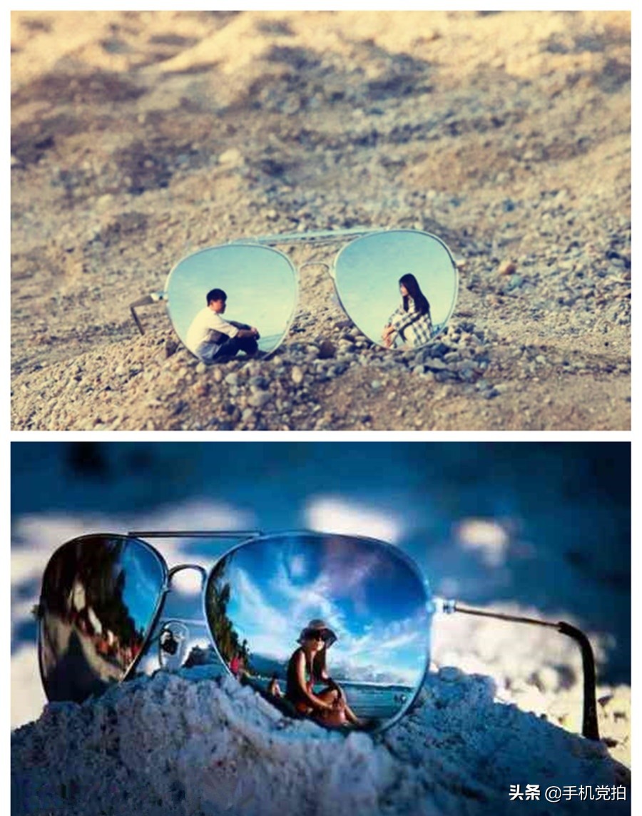 拍照用小镜子,拍照带夹子的镜子