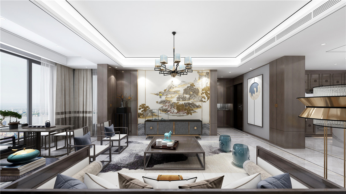 名雕新中式现代轻奢装修风格,名雕装修设计方案