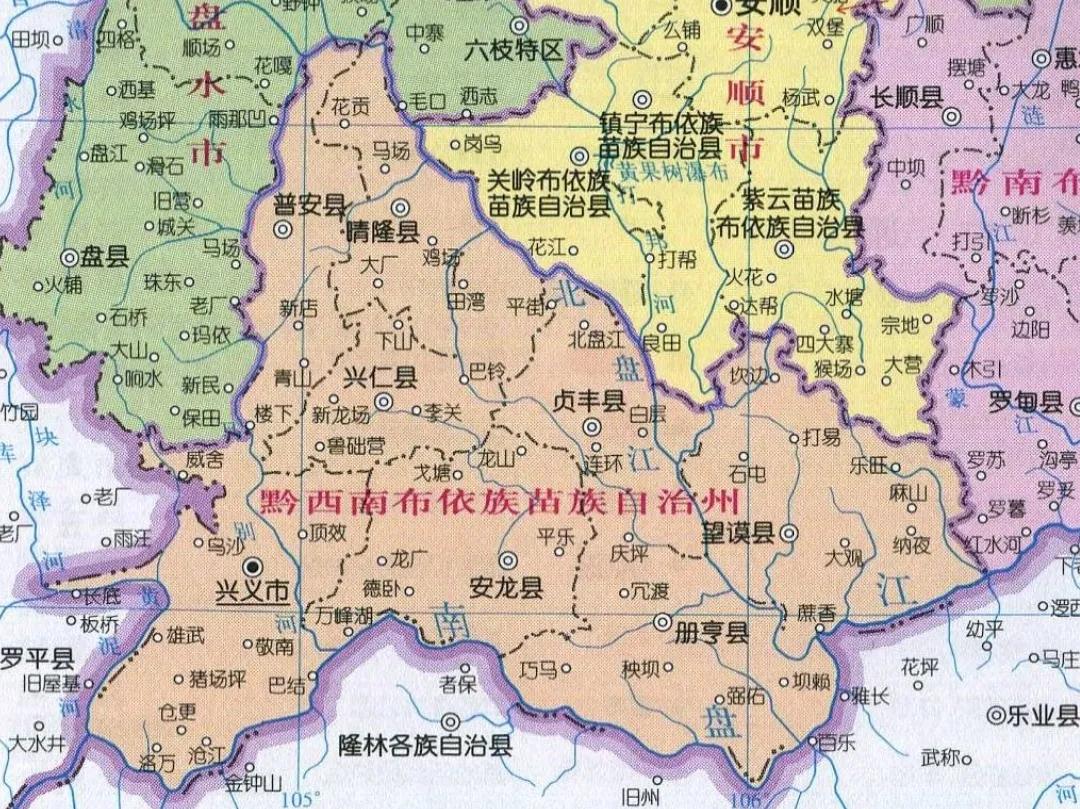 黔西南州旅游地图,贵州游览图