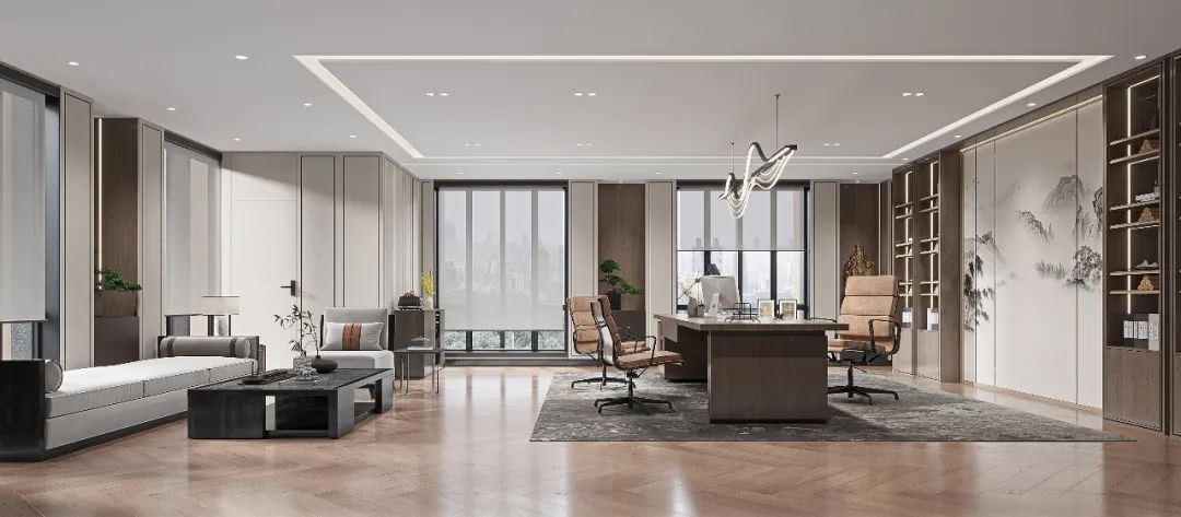 工装设计办公室装修新中式,工装办公室现代风格